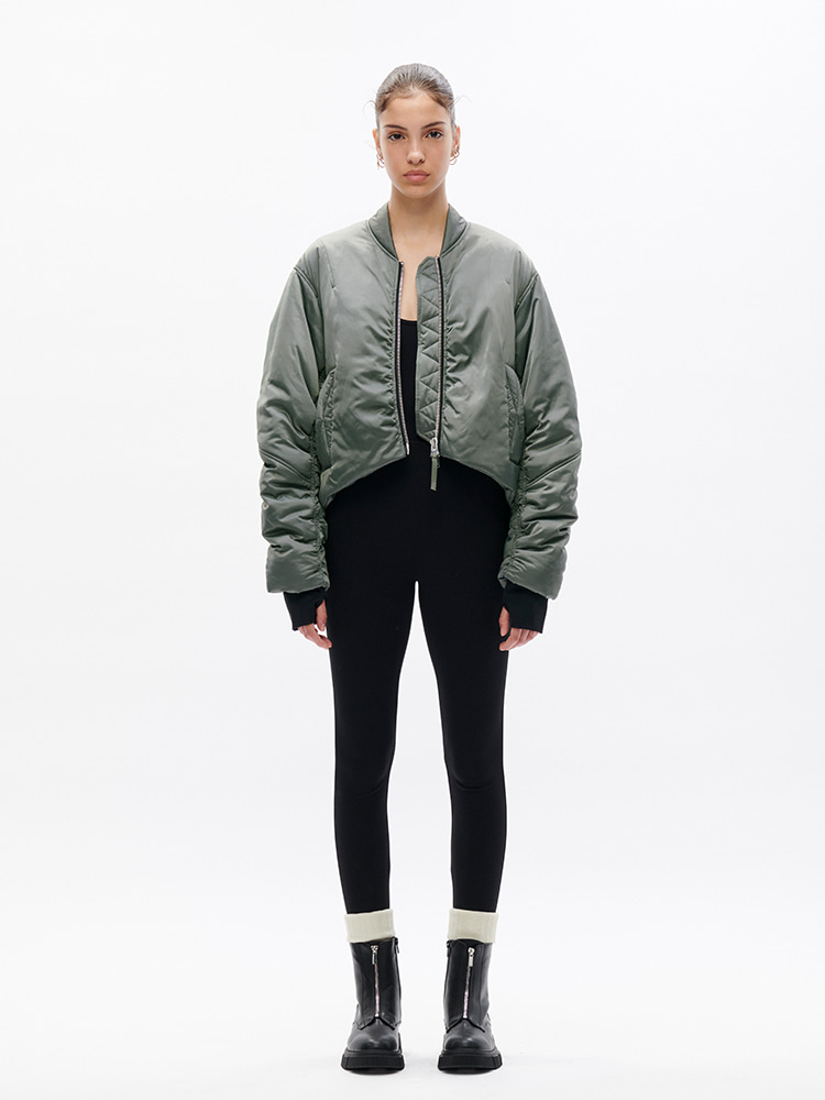 STEEL GREEN SOFIE BOMBER JACKET  쇼디치 스키 클럽 스틸 그린 소피 봄버 자켓 - 아데쿠베