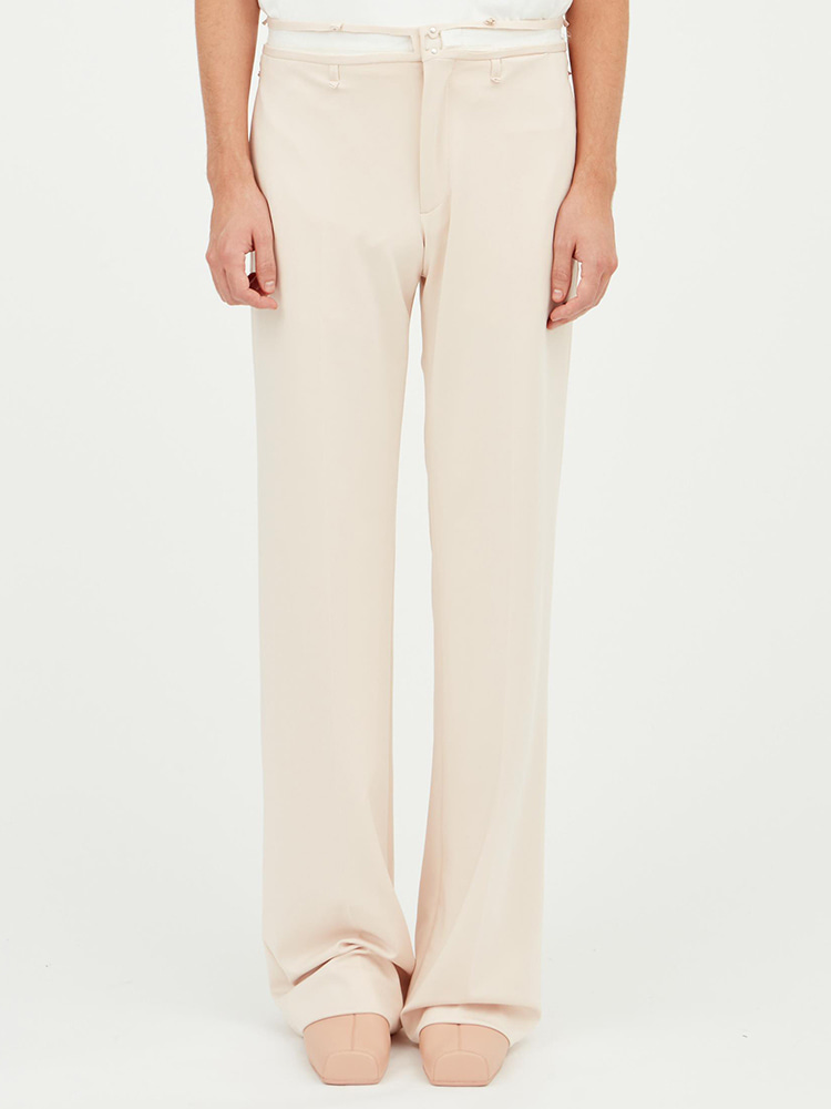 IVORY STRING WAIST BAND PANTS  MM6 아이보리 스트링 웨이스트 밴드 팬츠 - 아데쿠베