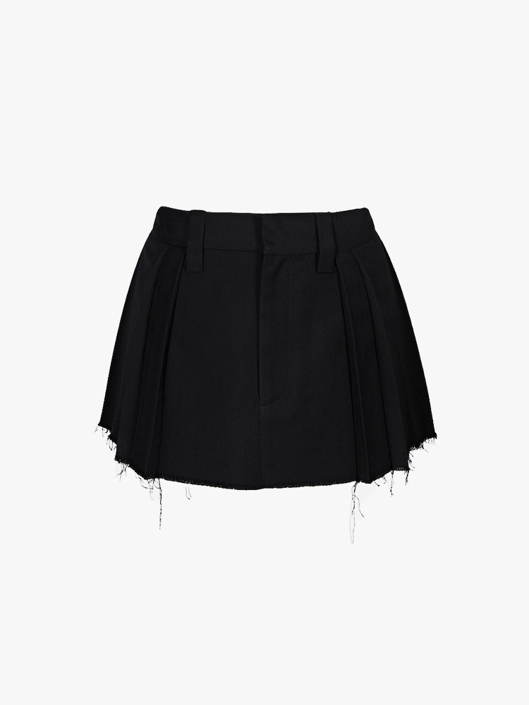 BLACK MINI PLEATED SKIRT  산쿠안즈 블랙 미니 플리츠 스커트 - 아데쿠베