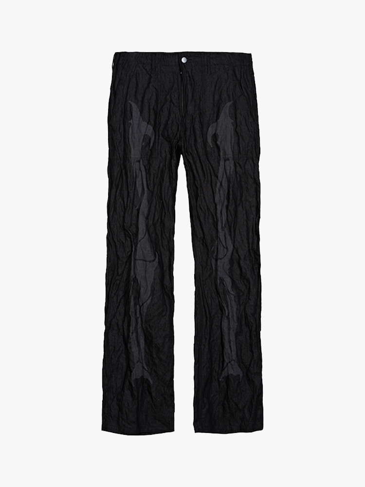 BLACK BONE PRINTED PANTS  산쿠안즈 블랙 본 프린트 팬츠 - 아데쿠베