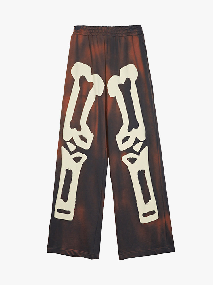 GREY BLEACH BONE PRINTED SWEATPANTS  산쿠안즈 그레이 블리치 본 프린트 스웨트팬츠 - 아데쿠베