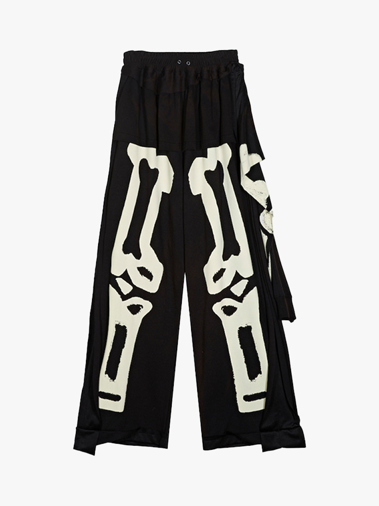 BLACK BONE PRINTED SHIRTS SWEATPANTS  산쿠안즈 블랙 본 프린트 셔츠 스웨트팬츠 - 아데쿠베