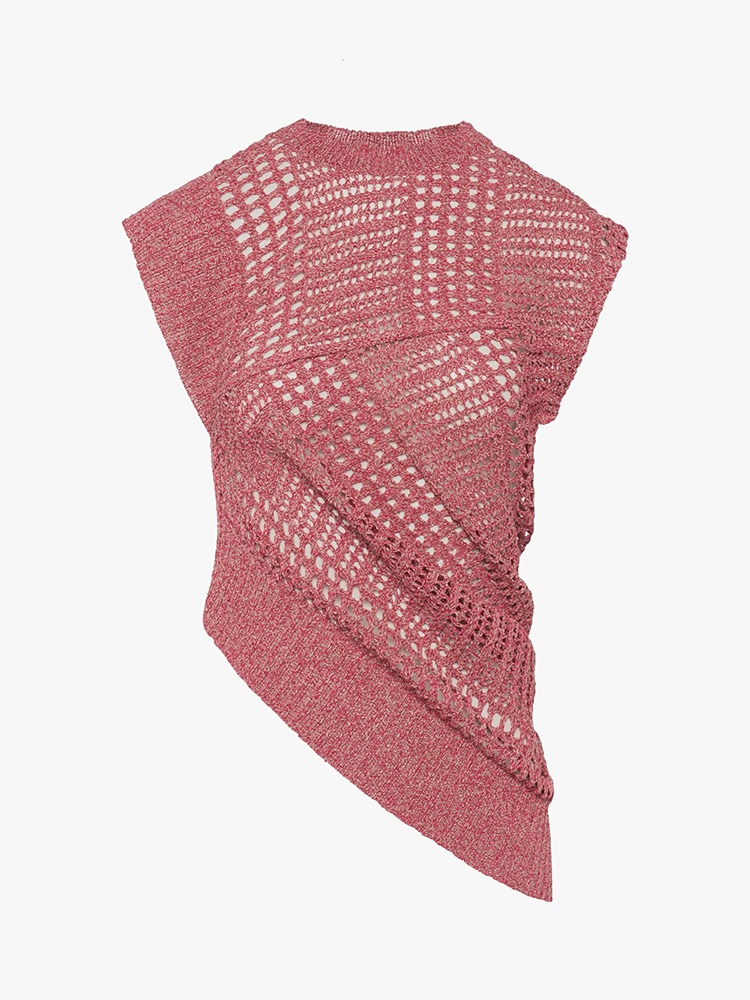 PINK HILTRUD ASYMMETRIC KNIT  아키라 나카 핑크 힐트러드 비대칭 니트 - 아데쿠베