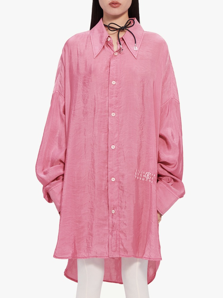 PINK LONG SLEEVED SHIRT  MM6 핑크 롱 슬리브 셔츠 - 아데쿠베