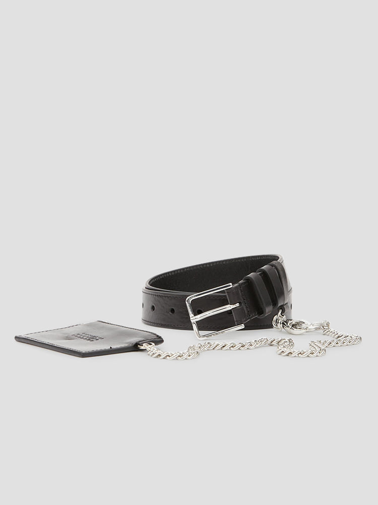 BLACK KEY CHAIN WALLET BELT  MM6 블랙 키 체인 월렛 벨트 - 아데쿠베