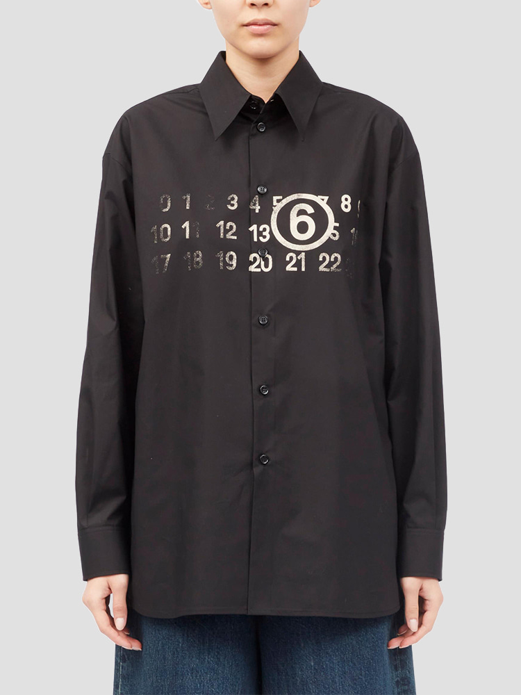 BLACK LONG-SLEEVED SHIRT  MM6 블랙 롱 슬리브 셔츠 - 아데쿠베