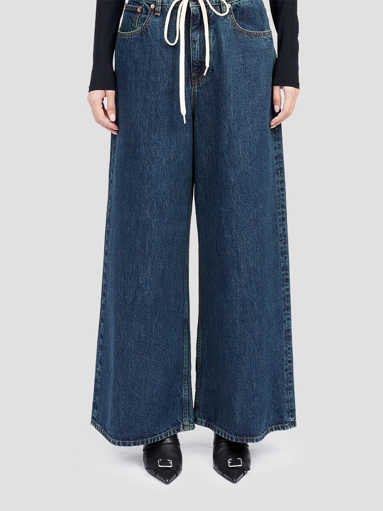 GREEN CAST 5 POCKETS WIDE DENIM PANTS  MM6 그린 캐스트 5 포켓 와이드 데님 팬츠 - 아데쿠베