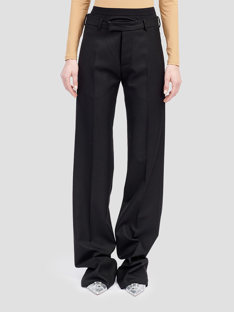 BLACK BRIEF LAYERED TROUSERS  MM6 블랙 브리프 레이어드 트라우저 - 아데쿠베