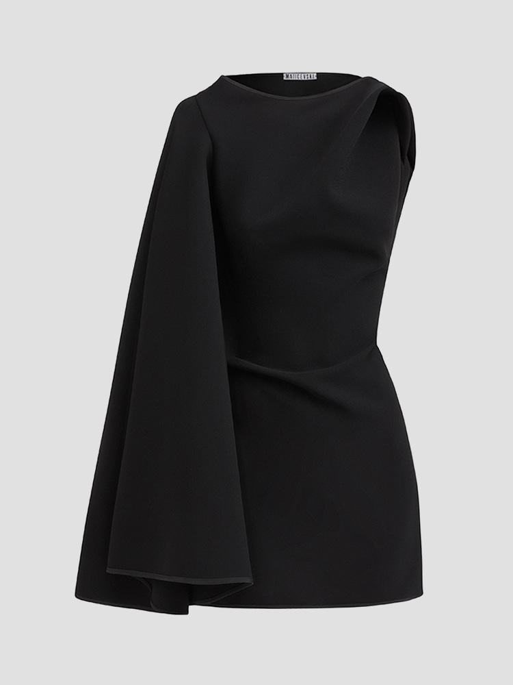 BLACK PREFIX CAPE SLEEVE DRESS  마티체브스키 블랙 프리픽스 케이프 슬리브 드레스 - 아데쿠베