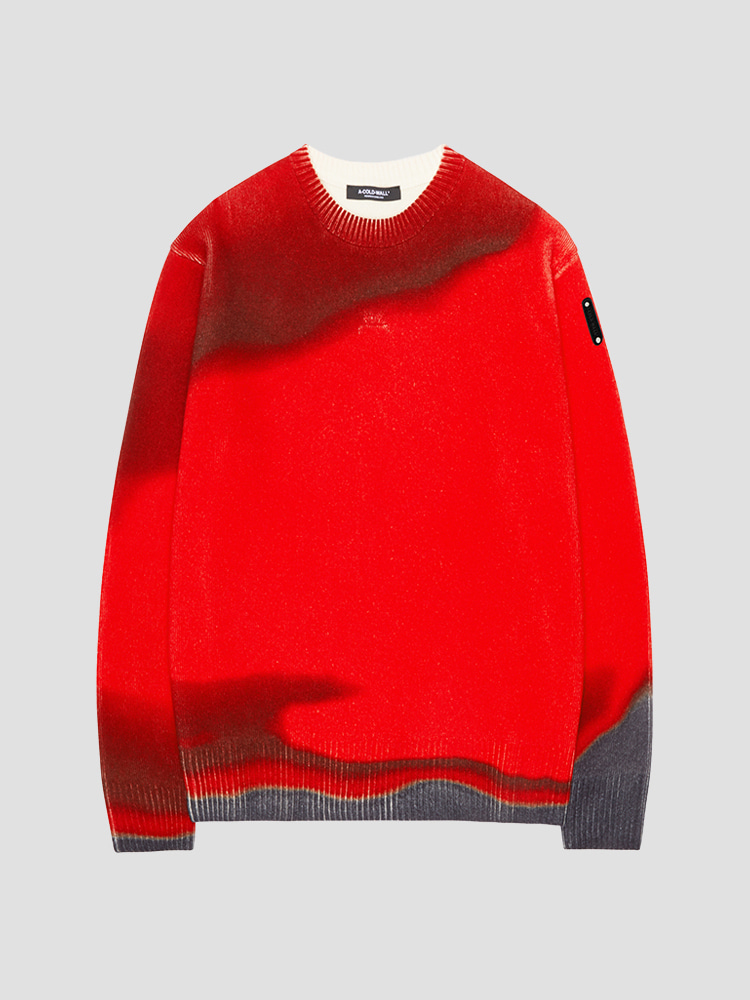 BRIGHT RED GRADIENT KNIT  ACW(어콜드월) 어콜드월 브라이트 레드 그라디언트 니트 - 아데쿠베