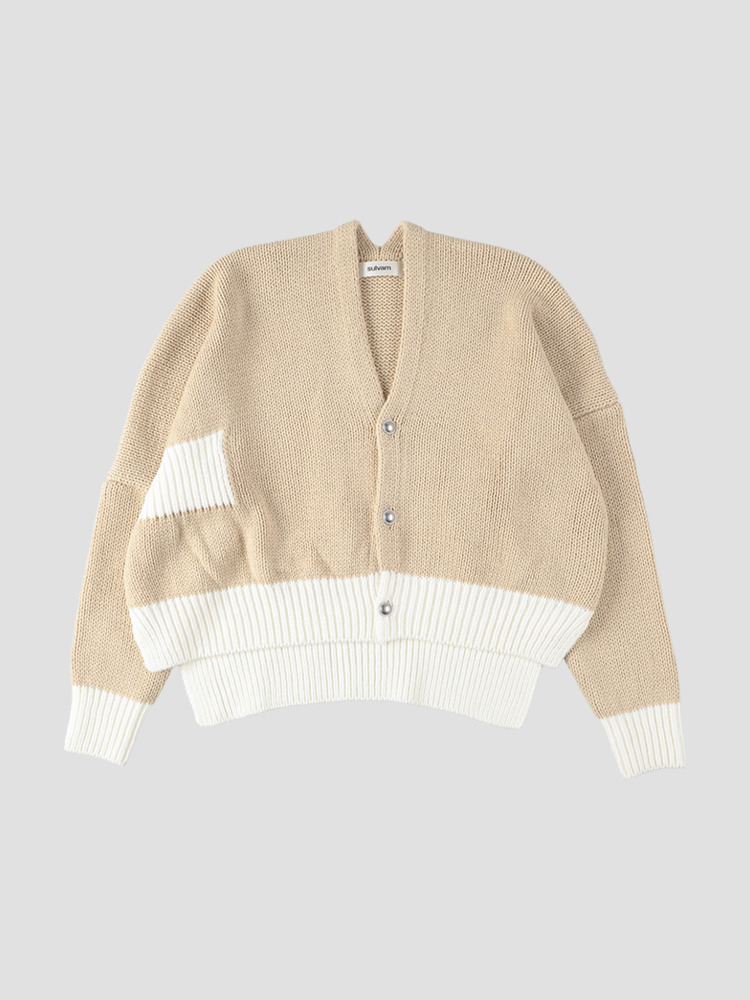 BEIGE SHORT CARDIGAN  설밤 베이지 숏 가디건 - 아데쿠베