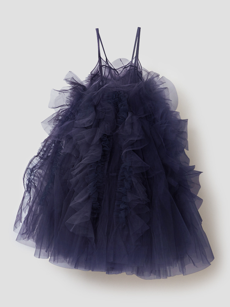 NAVY BALLET TULLE DRESS  치카 키사다 네이비 발레 튤 드레스 - 아데쿠베