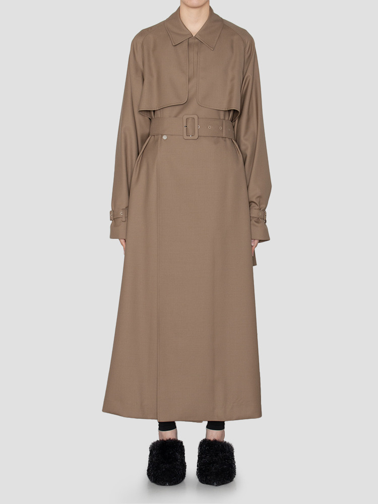 BEIGE WOOL TRENCH COAT  하이크(HYKE) 베이지 울 트렌치 코트 - 아데쿠베