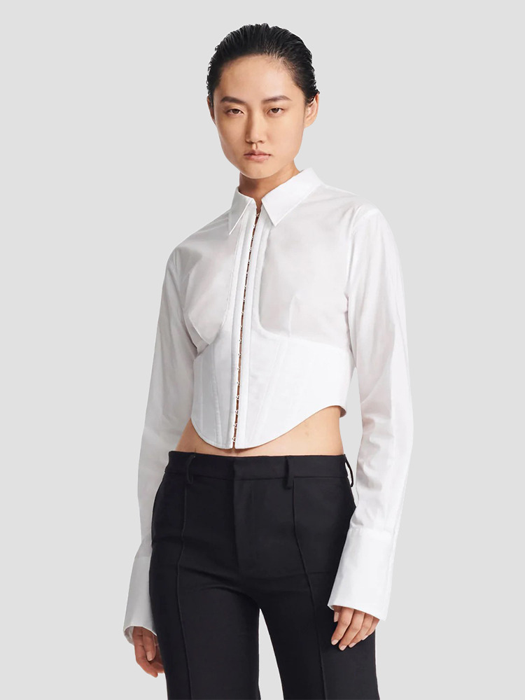 IVORY UNDERCORSET SHIRT  디온 리(DION LEE) 아이보리 언더코르셋 셔츠 - 아데쿠베