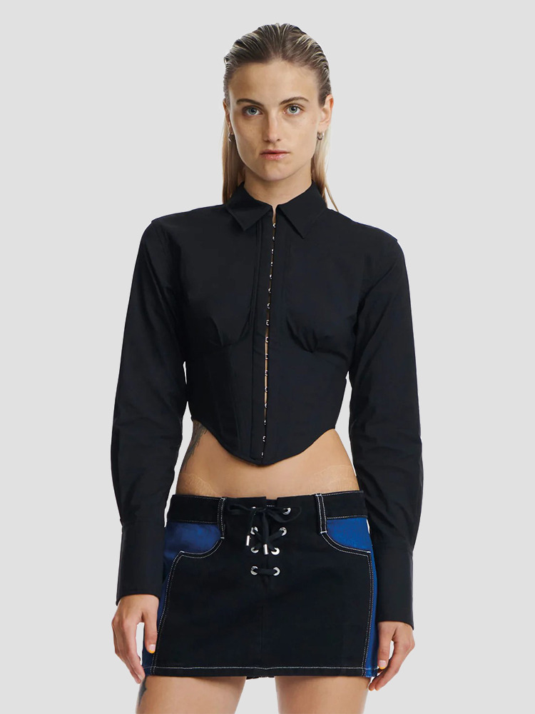 BLACK UNDERCORSET SHIRT  디온 리(DION LEE) 블랙 언더코르셋 셔츠 - 아데쿠베