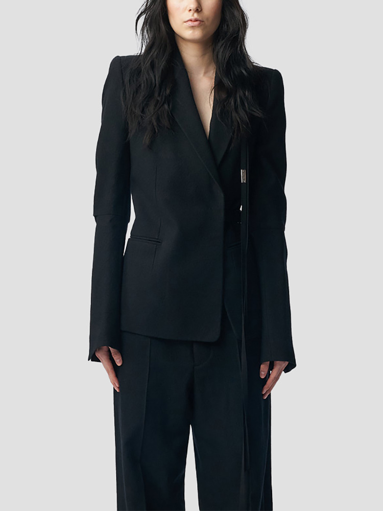 BLACK VENLA ASYMMETRIC TAILORED JACKET  앤 드뮐미스터 블랙 벤라 비대칭 테일러드 자켓 - 아데쿠베