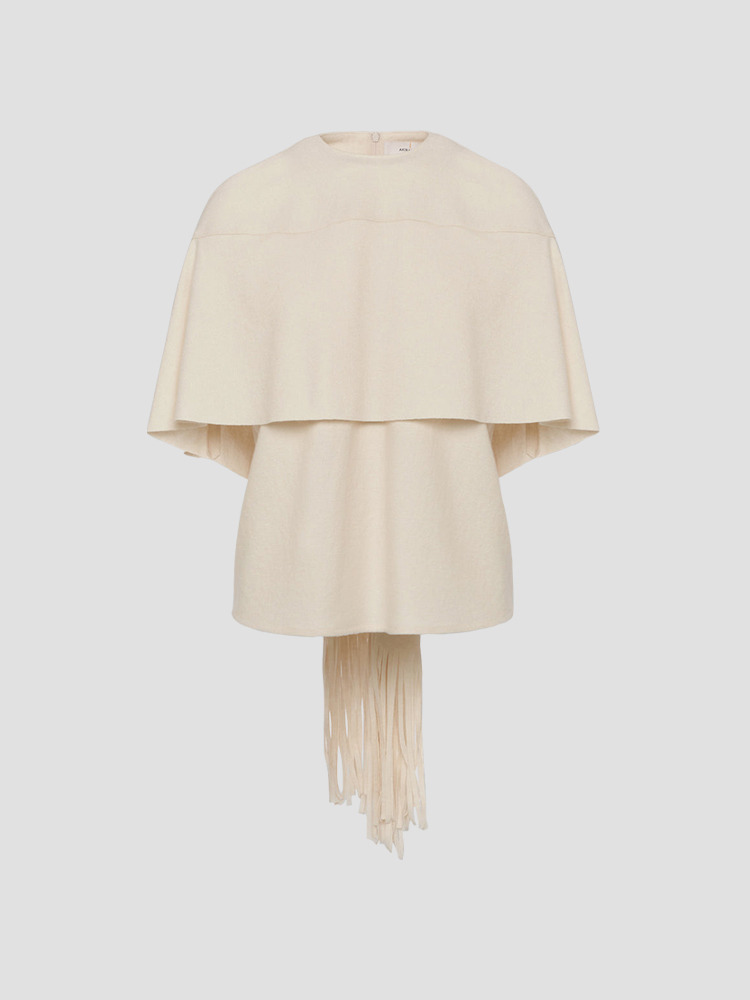 IVORY RAITA FRINGE PANEL PULLOVER  아키라나카 아이보리 라이타 프린지 패널 풀오버 - 아데쿠베