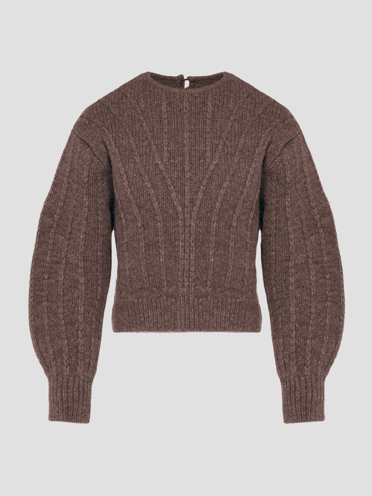 BROWN EVELINA KNIT PULLOVER  아키라나카 브라운 에블리나 니트 풀오버 - 아데쿠베