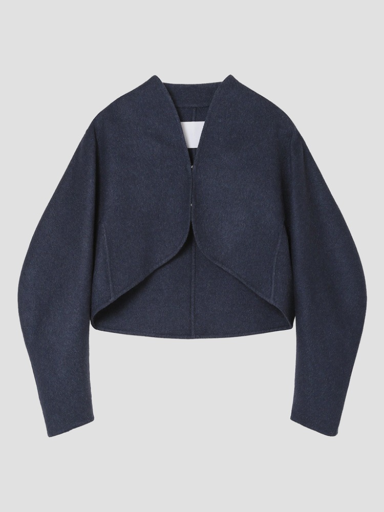 NAVY REVERSIBLE SEWING BOLERO JACKET  마메 쿠로구치 네이비 리서버블 소잉 볼레로 자켓 - 아데쿠베