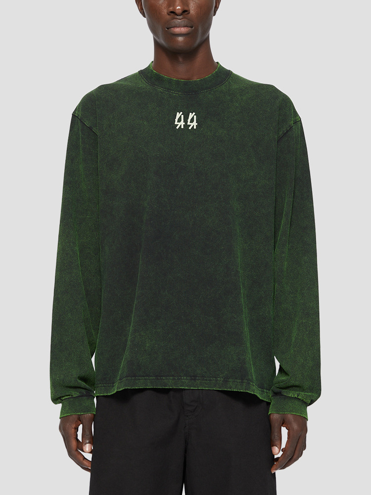 DARK GREEN SOLAR LONG SLEEVE T-SHIRT  44 LABEL GROUP 다크 그린 솔라 롱 슬리브 티셔츠 - 아데쿠베