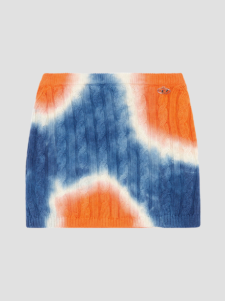 BLUE ORANGE JAMI TIE-DYE MINI SKIRT  디젤(DIESEL) 블루 오렌지 타이다이 미니 스커트 - 아데쿠베