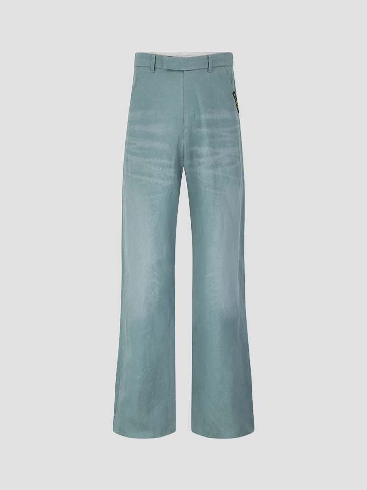 TEAL SUNBLEACH TAILORED WIDE TROUSERS  마틴 로즈 틸 선블리치 테일러드 와이드 트라우저 - 아데쿠베