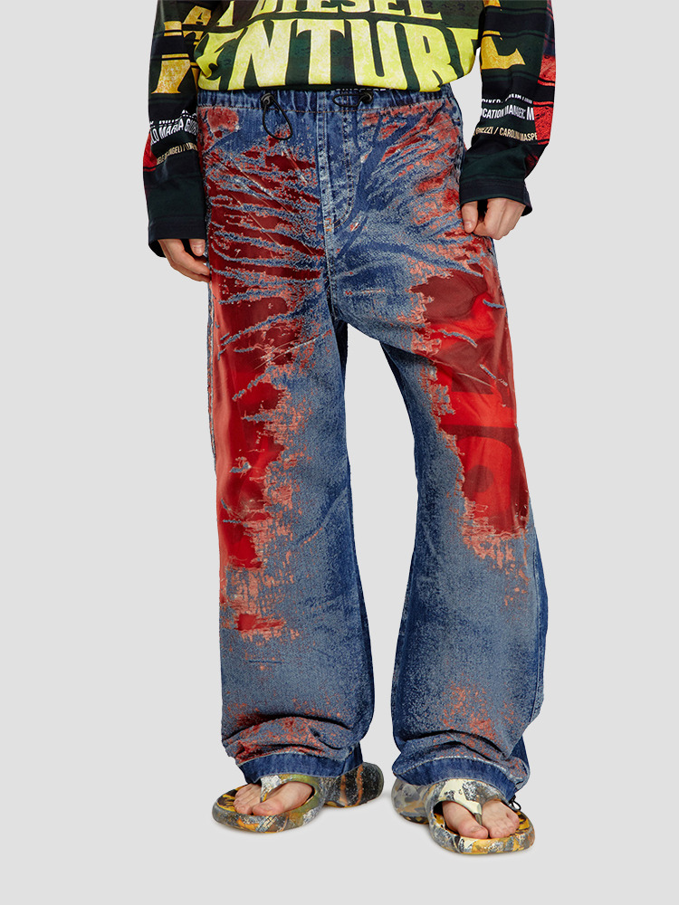 BLUE RED D-MARTIAL-FSE TROUSERS  디젤(DIESEL) 블루 레드 마셜 트라우저 - 아데쿠베