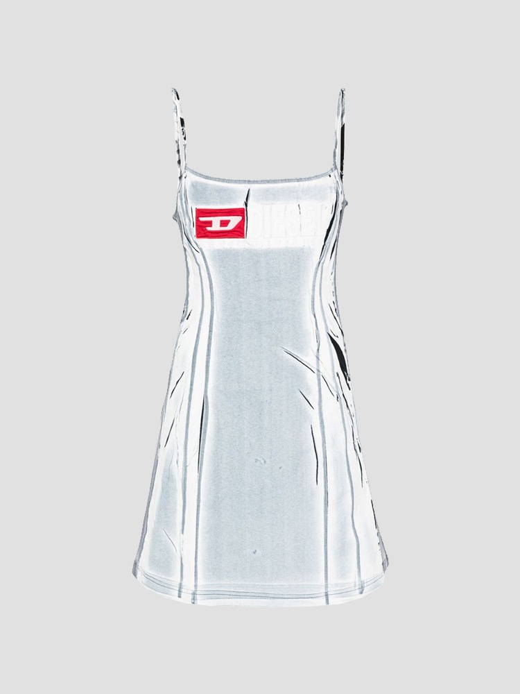 SKY BLUE LAZOT SHADOWY OVERPRINT DRESS  디젤(DIESEL) 스카이 블루 섀도위 오버프린트 드레스 - 아데쿠베