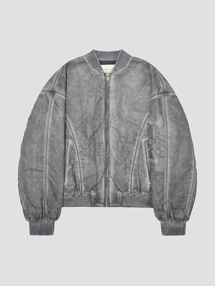 WASHED BLACK OVERDYED BOMBER JACKET  알릭스 워시드 블랙 오버다이 봄버 자켓 - 아데쿠베