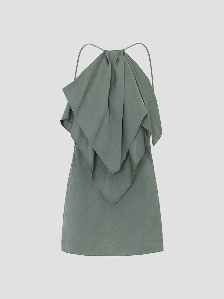 OLIVE GREEN LIV MINI DRESS  라케트 올리브 그린 리브 미니 드레스 - 아데쿠베