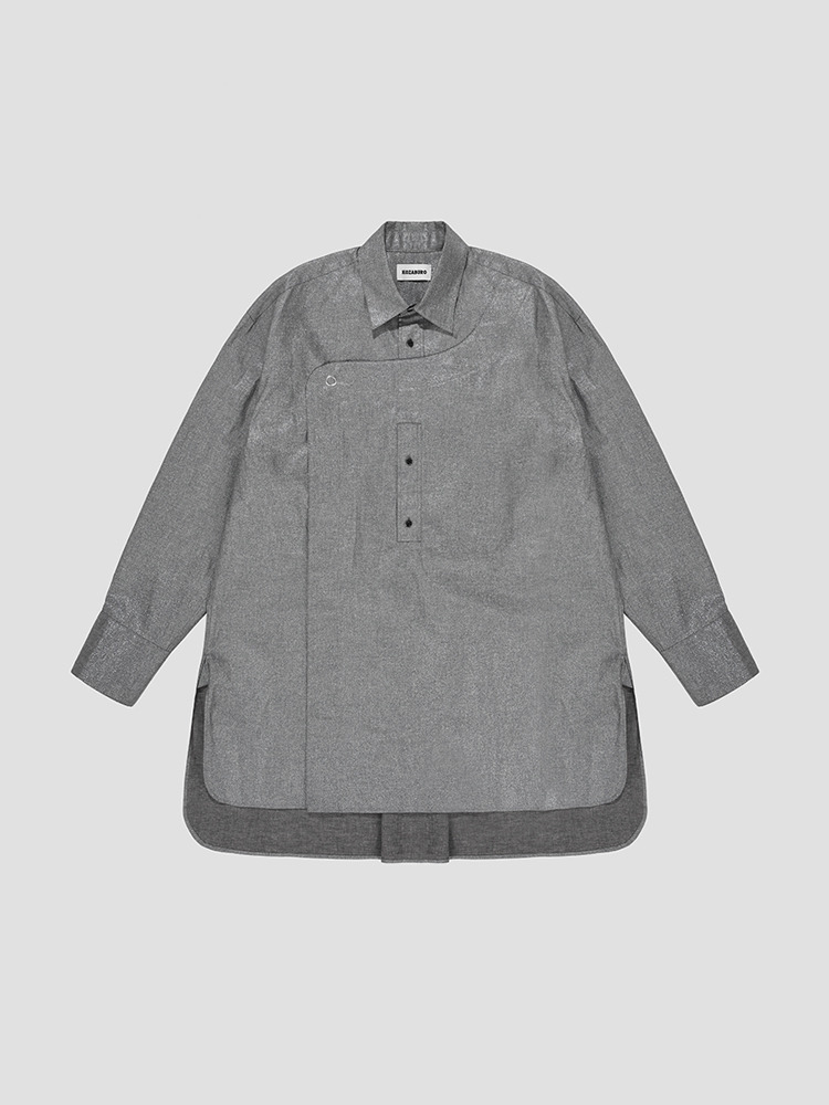 GREY GLITTER OVERSIZE SHIRT  코자부로 그레이 글리터 오버사이즈 셔츠 - 아데쿠베