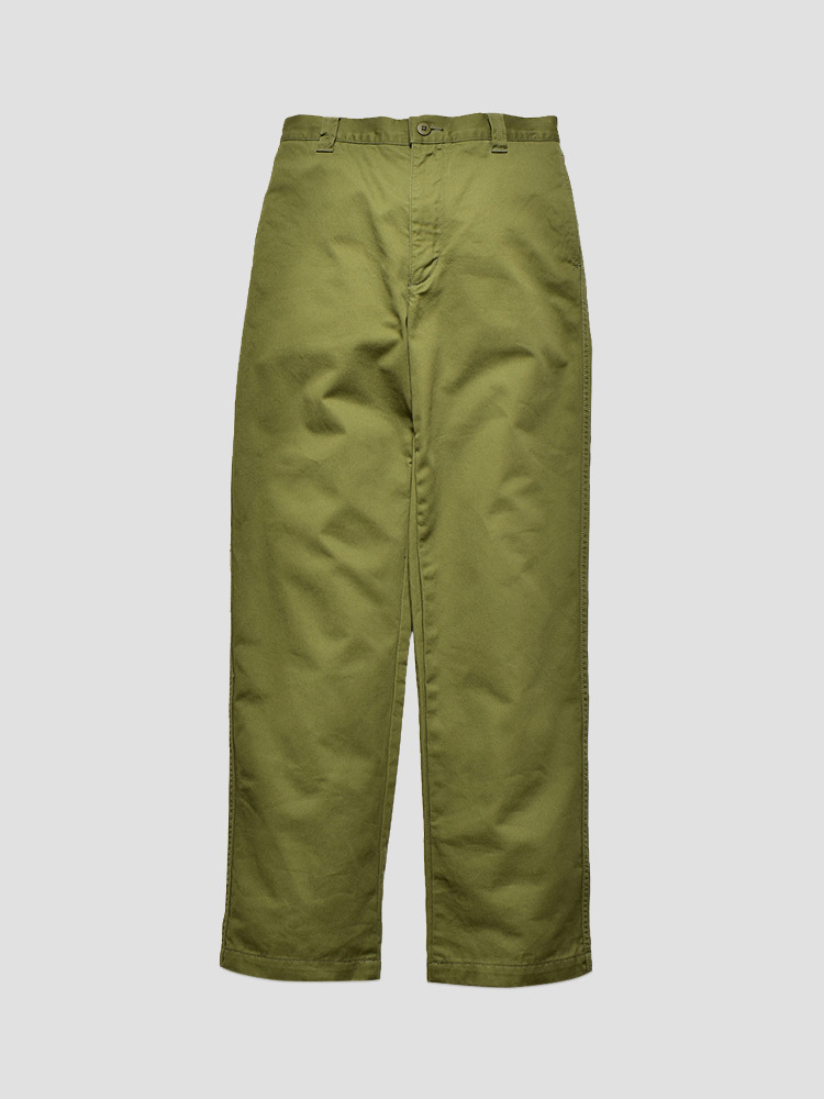 KHAKI WASHED CHINO TYPE TROUSERS  마인데님 카키 워시드 치노 트라우저 - 아데쿠베