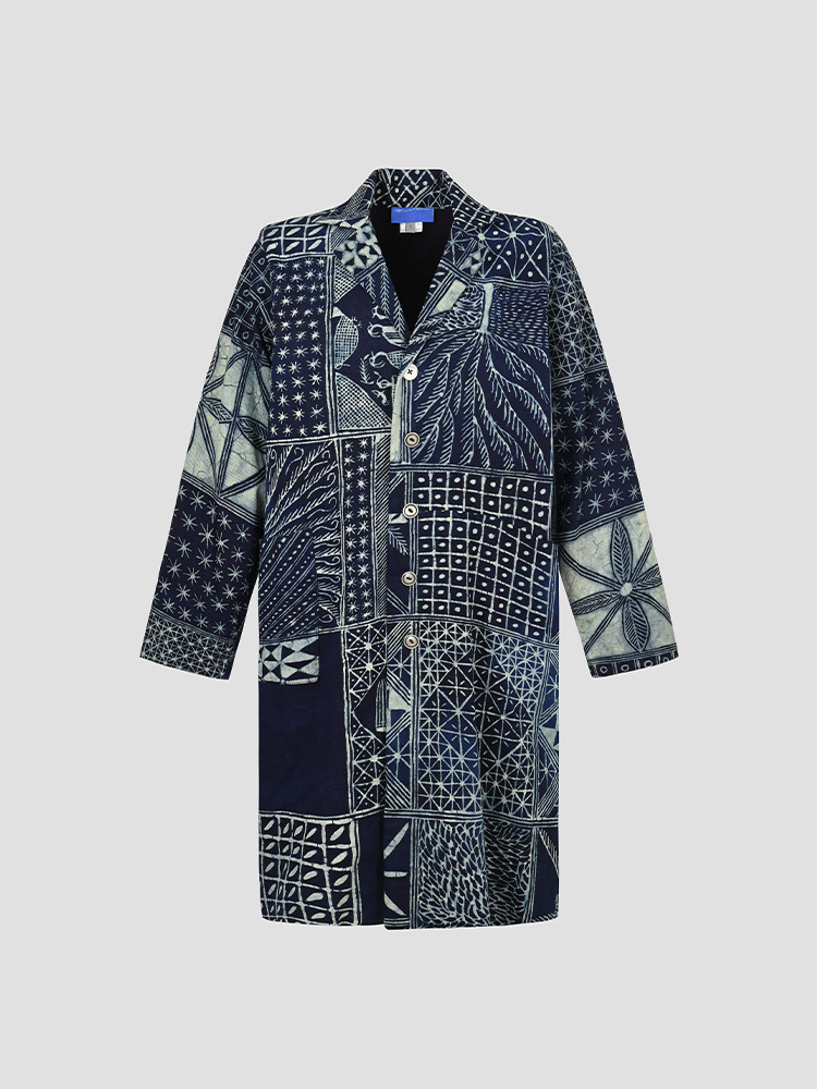 POST ADIRE PRINT CANVAS COAT  라고스 스페이스 프로그램 그래픽 프린트 캔버스 코트 - 아데쿠베