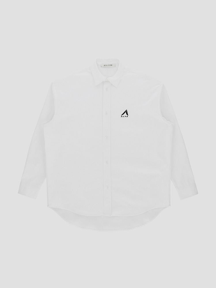 WHITE OVERSIZED LOGO POPLIN SHIRT  알릭스 화이트 오버사이즈 로고 포플린 셔츠 - 아데쿠베