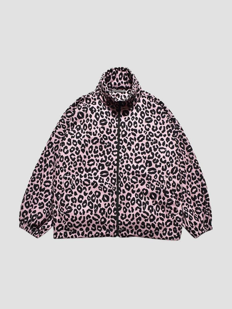 PINK LIPS LEOPARD FLEECE  마인데님 핑크 립 레오파드 플리스 - 아데쿠베