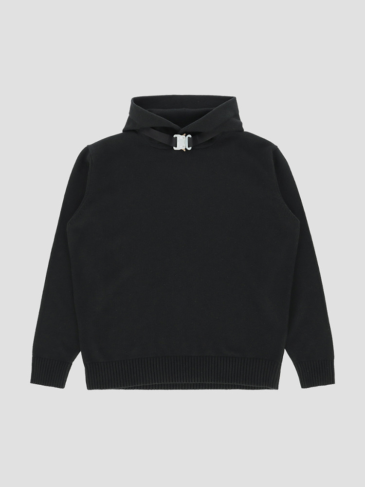 BLACK BUCKLE KNIT HOODIE  알릭스 블랙 버클 니트 후디 - 아데쿠베