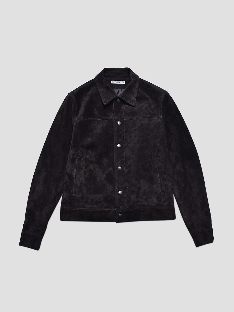 BLACK PONY SUEDE TRUCKER JACKET  마인데님 블랙 포니 스웨이드 트러커 자켓 - 아데쿠베