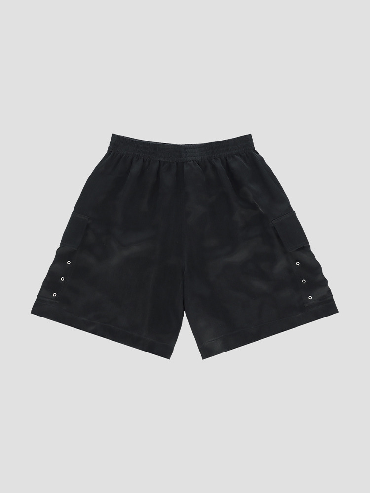 WASHED BLACK CARGO SHORTS  알릭스 블랙 카고 쇼츠 - 아데쿠베