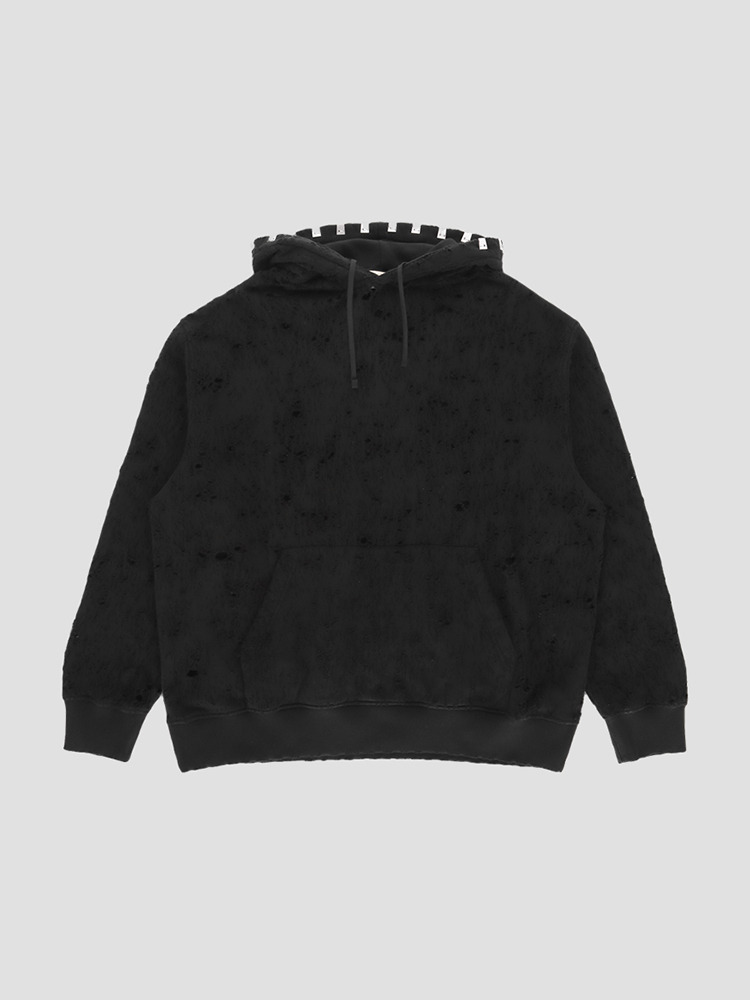 BLACK MULTI LIGHTERCAP LASER CUT HOODIE  알릭스 블랙 멀티 라이터캡 레이저 컷 후디 - 아데쿠베