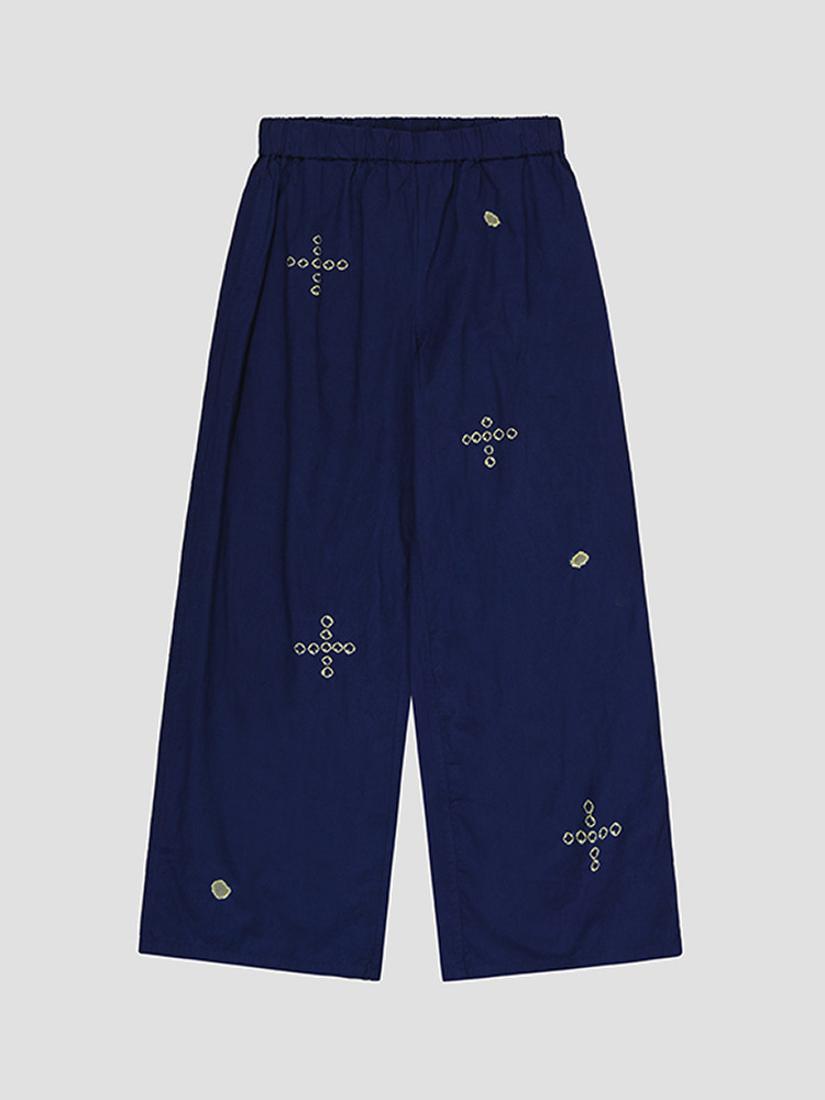 NAVY BLUE KHAKI WIDE EASY PANTS  수주산 네이비 블루 카키 와이드 이지 팬츠 - 아데쿠베