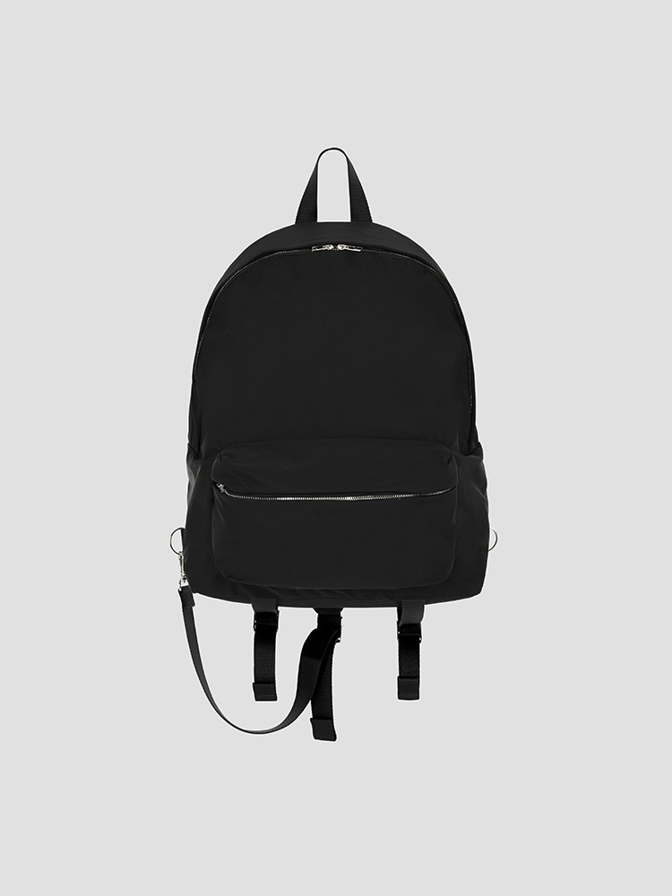 BLACK ONE SHOULDER SOLOTEX BACKPACK  SOE 블랙 원 숄더 솔로텍스 백팩 - 아데쿠베