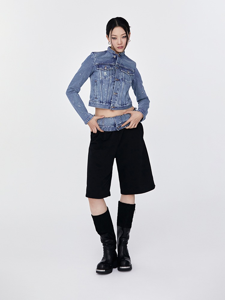 BLACK BLUE CONTRAST SHORTS  MM6 블랙 블루 배색 쇼츠 - 아데쿠베