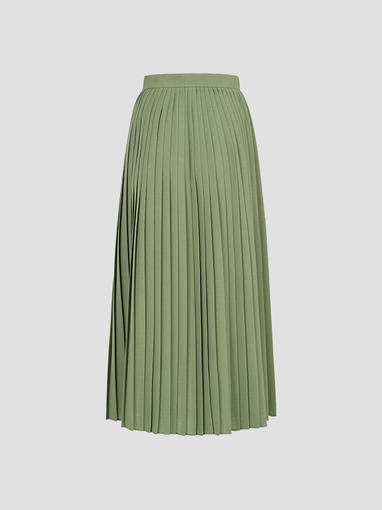 GREEN KREETA PLEATS PANEL SKIRT  아키라나카 그린 크리타 플리츠 패널 스커트 - 아데쿠베