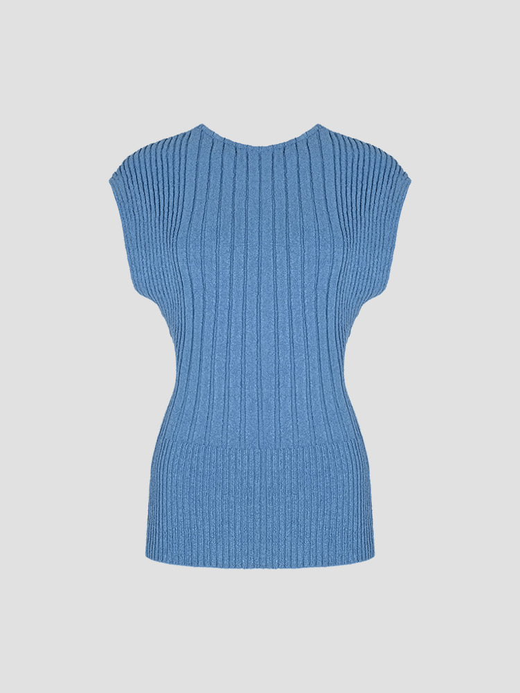 BLUE SALLA BACK SLIT PULLOVER  아키라나카 블루 살라 백 슬릿 풀오버 - 아데쿠베