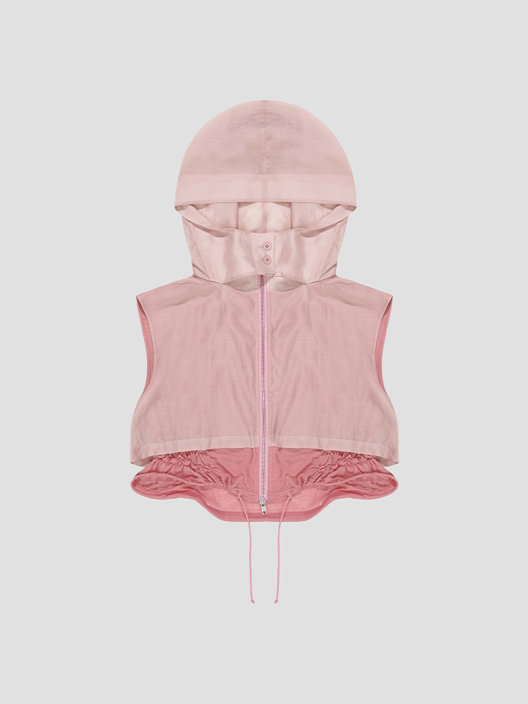 PINK &quot;PRIDE&quot; HOODED VEST  폰더럴 핑크 후디 베스트 - 아데쿠베