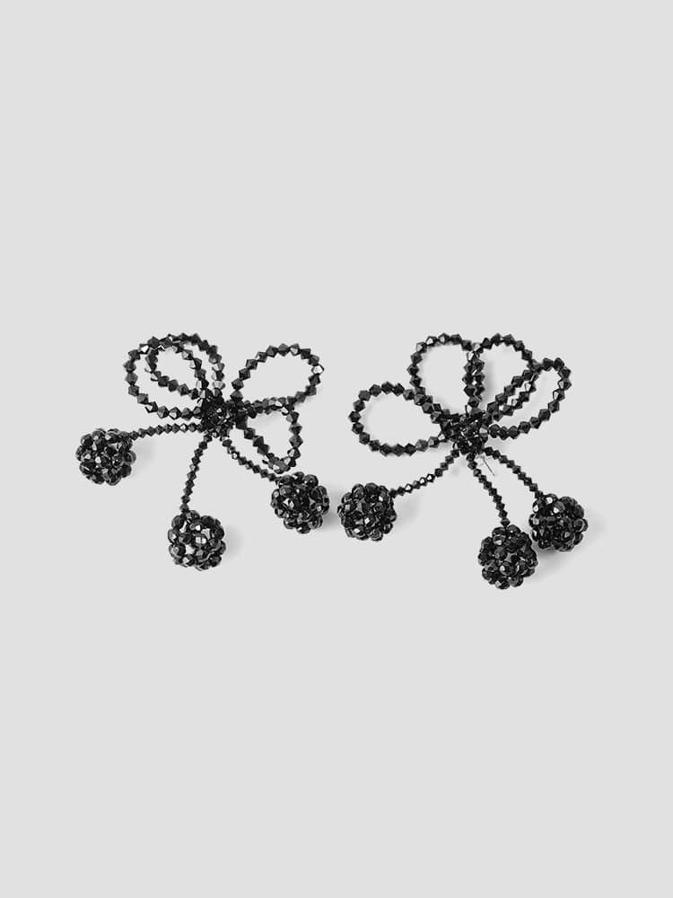 BLACK &quot;PRUNUS NIGER&quot; SMALL EARRINGS  플로렌티나 라이트너 블랙 &quot;PRUNUS NIGER&quot; 귀걸이 - 아데쿠베