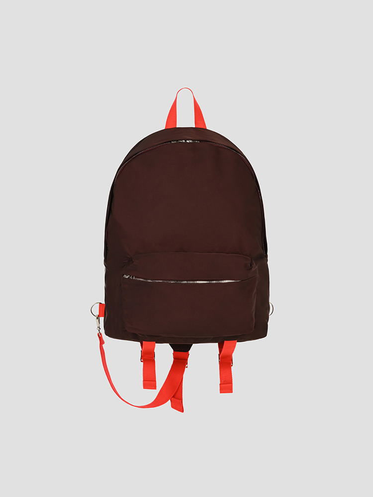 BURGUNDY ONE SHOULDER SOLOTEX BACKPACK  SOE 버건디 원 숄더 솔로텍스 백팩 - 아데쿠베