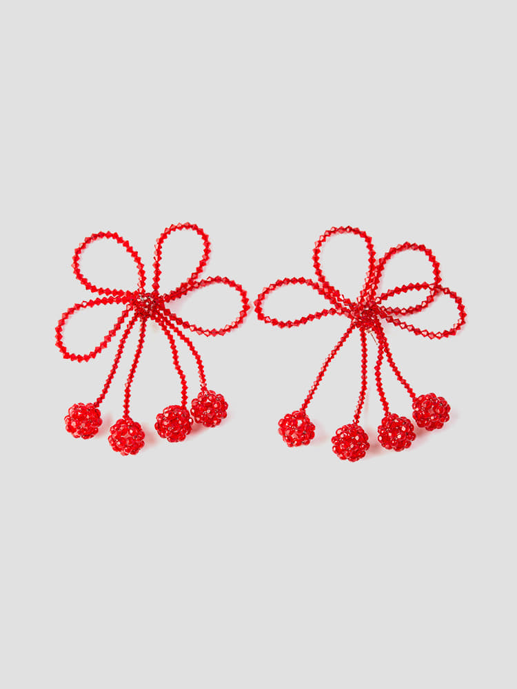 RED &quot;PRUNUS RUBRUM&quot; EARRINGS  플로렌티나 라이트너 레드 &quot;PRUNUS RUBRUM&quot; 귀걸이 - 아데쿠베