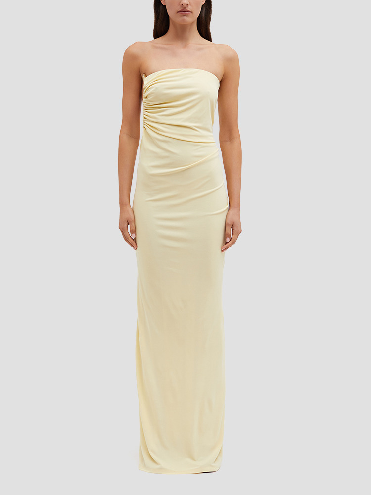 BUTTER ODESSA ARCED SIDE STRAPLESS DRESS  크리스토퍼 에스버 버터 오데사 아르케 사이드 스트랩리스 드레스 - 아데쿠베