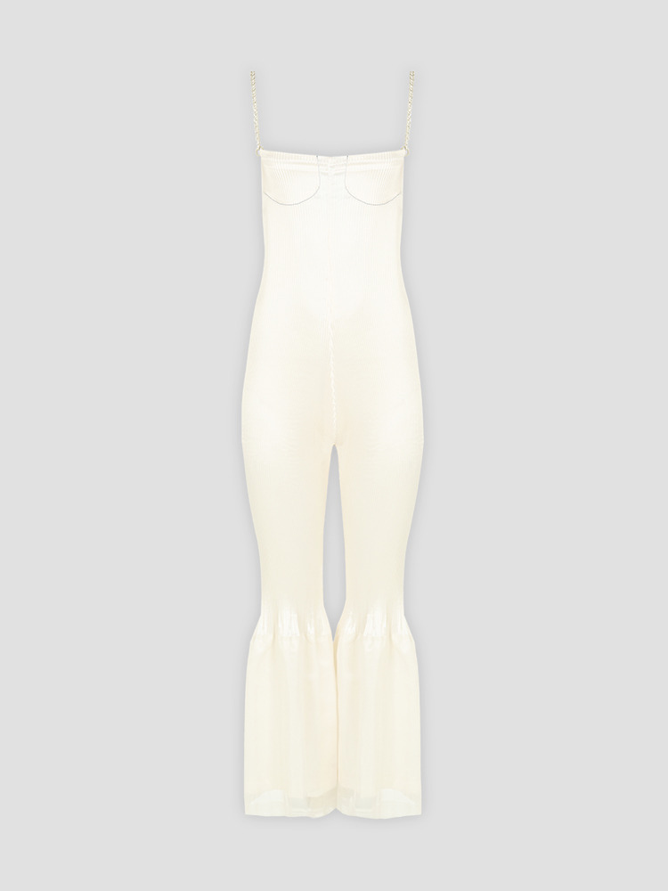 WHITE PLEATS JUMPSUIT  요헤이 오노 화이트 플리츠 점프수트 - 아데쿠베